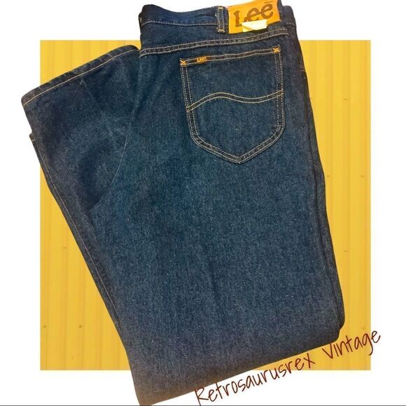 Vintage Deadstock Lee Riders Denim Jeans,Straight Cut Regular Fit Indigo 40x30 - Picture 6 of 9